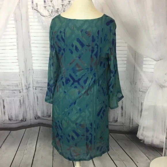 Gypsy 05 Silk Blue Green Midi Dress S - Picture 4 of 8